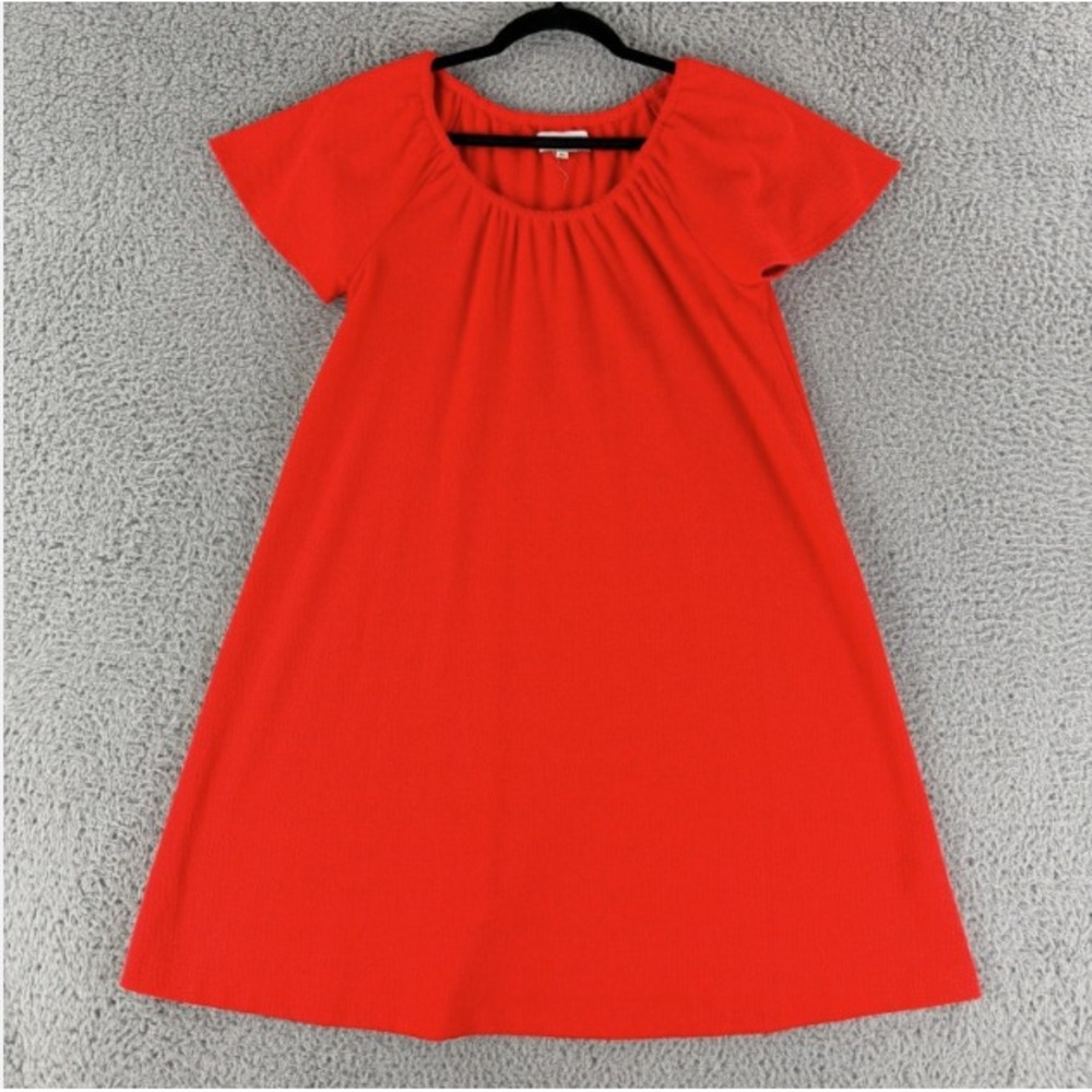 Madewell Texture & Thread Red Flutter Sleeve Knit Mini Dress Womens Large